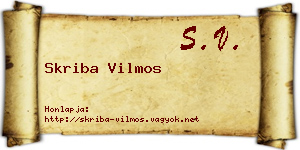 Skriba Vilmos névjegykártya